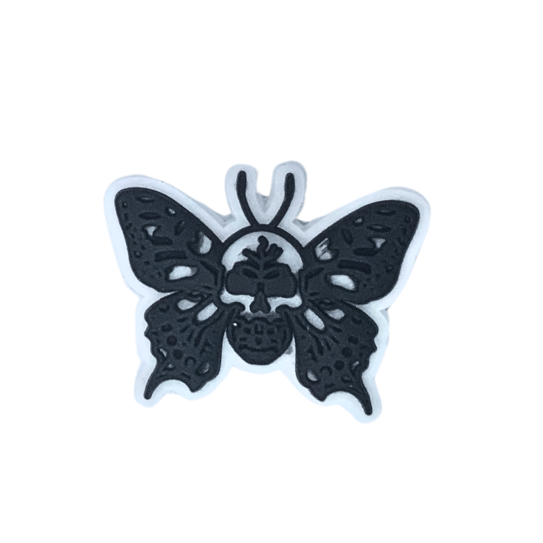 Black Butterfly Croc Charm